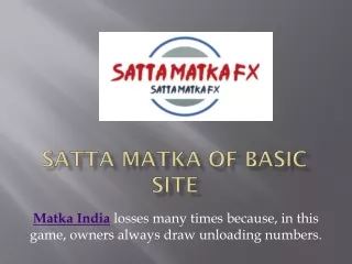 satta matka of basic site