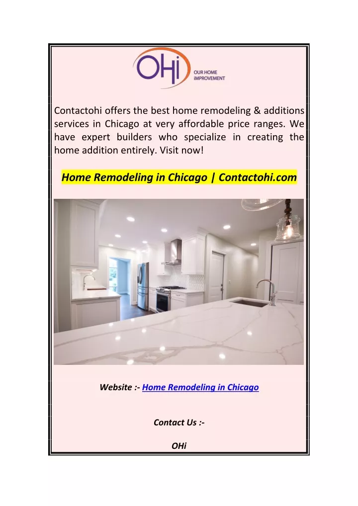 contactohi offers the best home remodeling