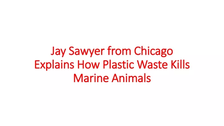 jay sawyer from chicago explains how plastic waste kills marine animals
