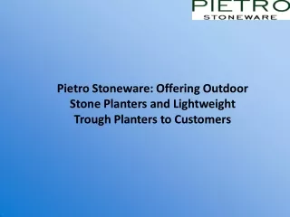 Pietro Stoneware Offering Outdoor Stone Planters and Lightweight Trough Planters to Customers