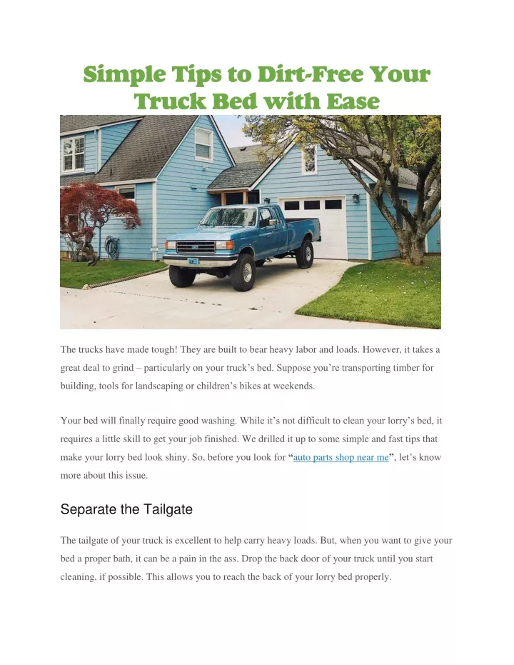 simple tips to dirt free your truck bed with ease