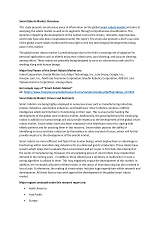 smart robots market overview