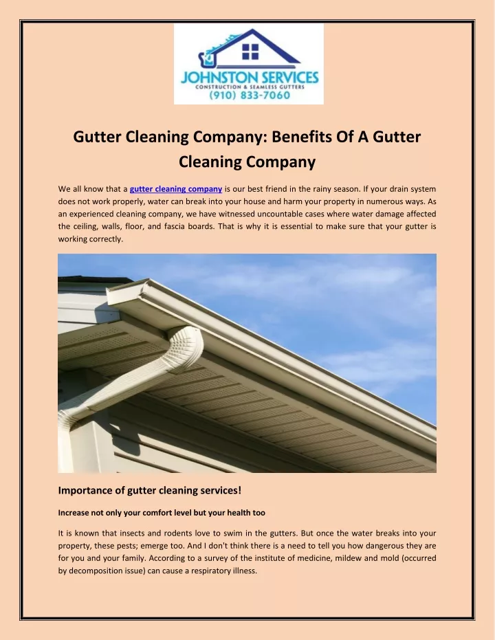 gutter cleaning company benefits of a gutter