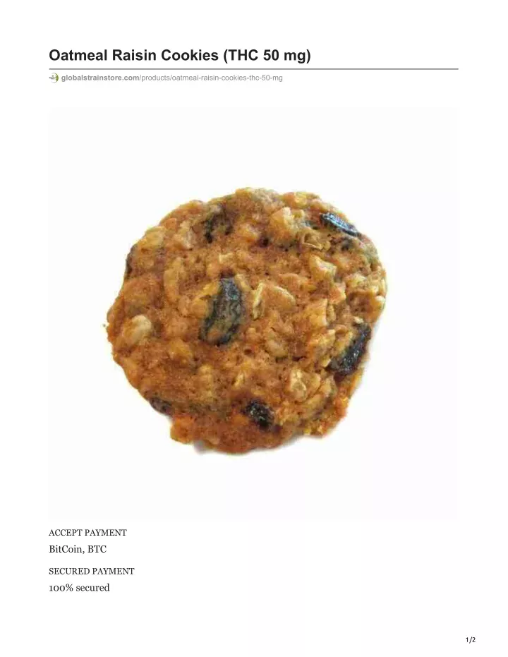 oatmeal raisin cookies thc 50 mg