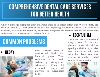 Comprehensive Dental Care Services for Better Health