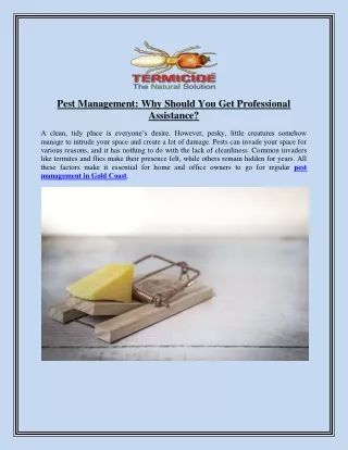 pest management why should you get professional