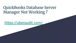 quickbooks database server manager not working