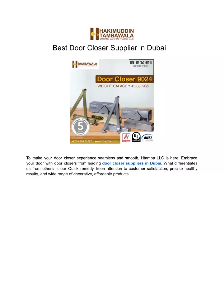 best door closer supplier in dubai