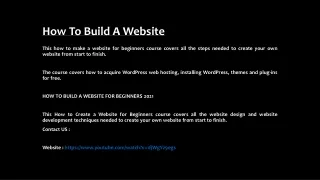 how to build a website