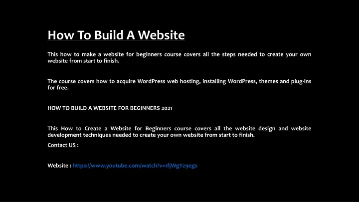 how to build a website