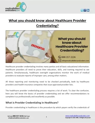 what you should know about healthcare provider