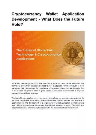 cryptocurrency development what does the future