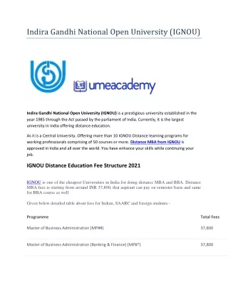 indira gandhi national open university ignou