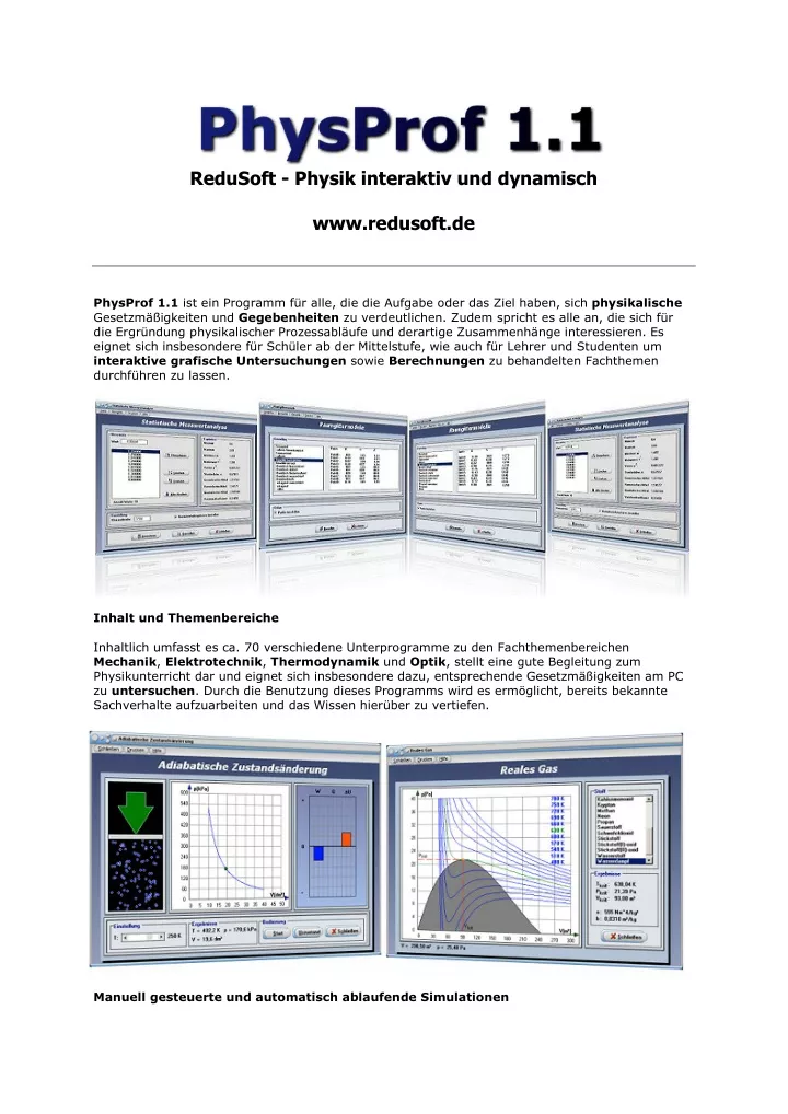 redusoft physik interaktiv und dynamisch