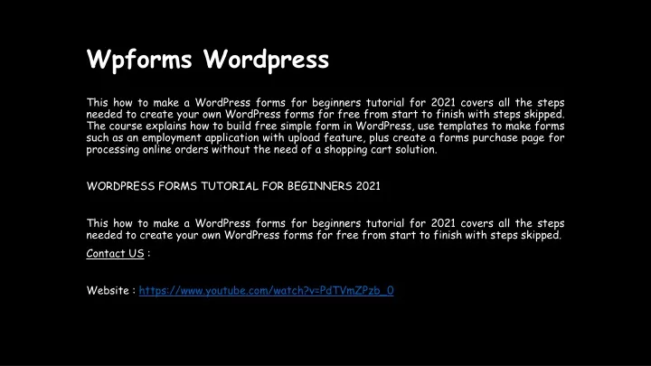 wpforms wordpress