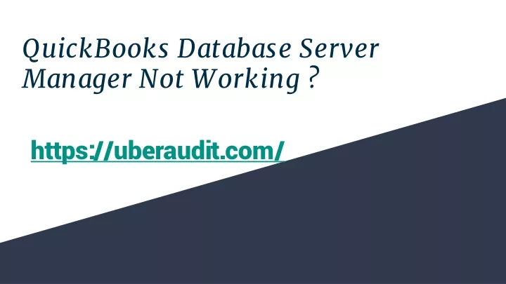 quickbooks database server manager not working