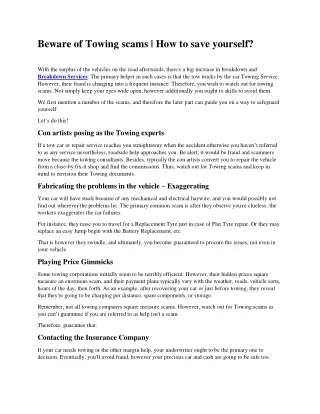 beware of towing scams how to save yourself