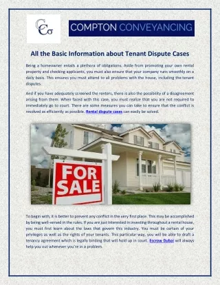all the basic information about tenant dispute