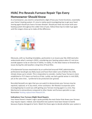 HVAC Pro Reveals Furnace Repair Tips Every Homeowner Should Know