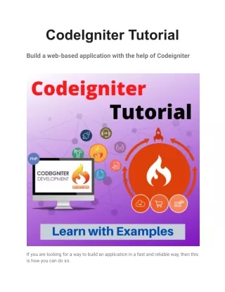 codeigniter tutorial pdf