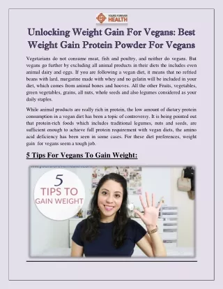 Unlocking Weight Gain for Vegans : Best Weight Gain Protein Powder For Vegans