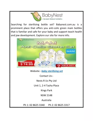 Baby Sterilising Set | Babynest.com.au