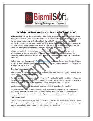 which is the best institute to learn