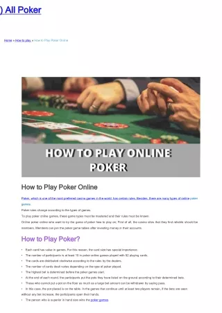 all poker