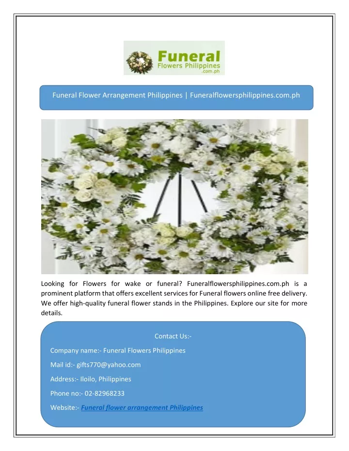 funeral flower arrangement philippines