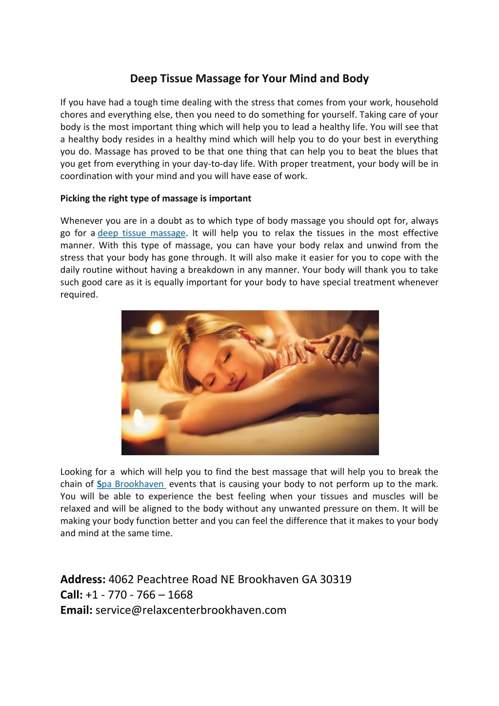PPT - Deep Tissue Massage for Your Mind and Body PowerPoint ...