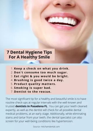 7 Dental Hygiene Tips For A Healthy Smile