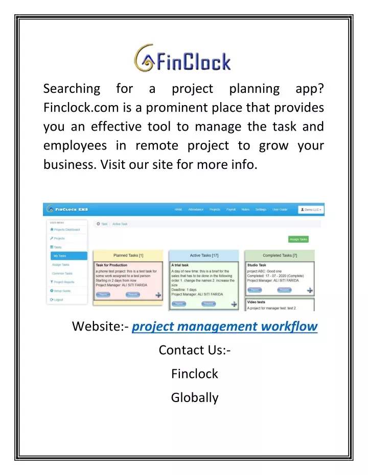searching for a project planning app finclock
