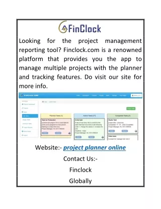 Project Planner Online | Finclock.com