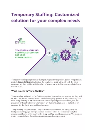 temporary staffing customized solution for your