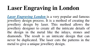 Laser Engraving in London