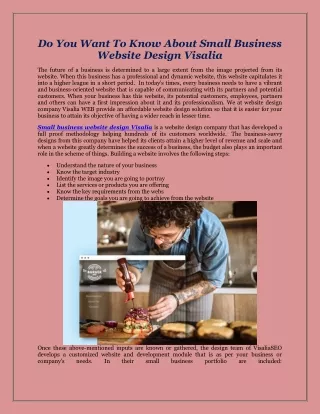 Do You Want To Know About Small Business Website Design Visalia