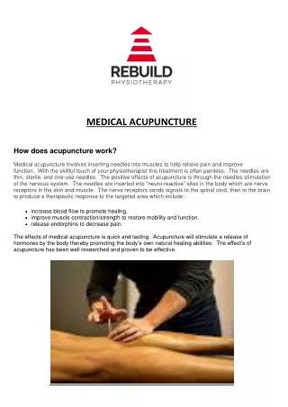 MEDICAL ACUPUNCTURE