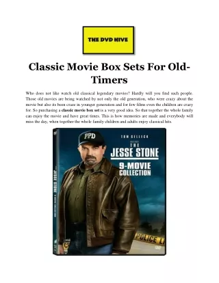 Classic Movie Box Sets For Old