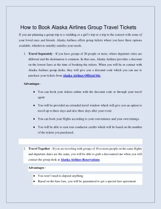 How to Book Alaska Airlines Group Travel Tickets
