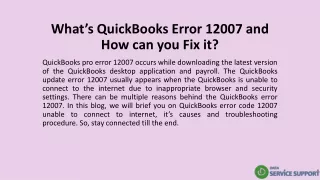 what s quickbooks error 12007 and how can you fix it