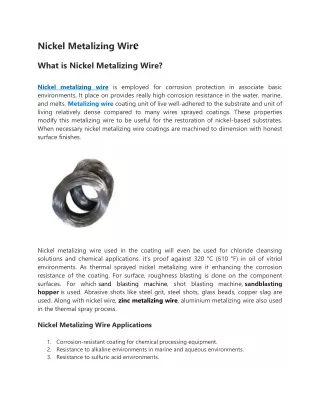 nickel metalizing wir e