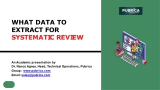 what data to extract for s y s t e m a t i c r e v i e w