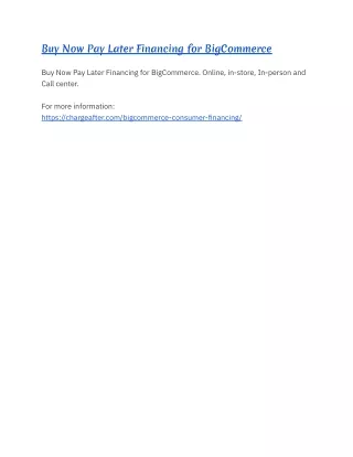 buy now pay later financing for bigcommerce