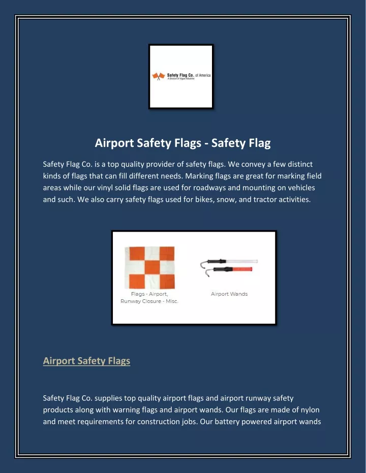 airport safety flags safety flag