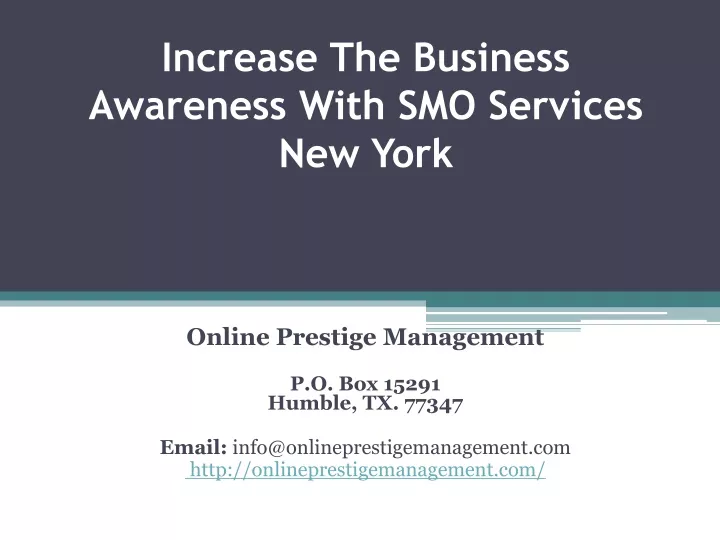 increase the business awareness with smo services new york