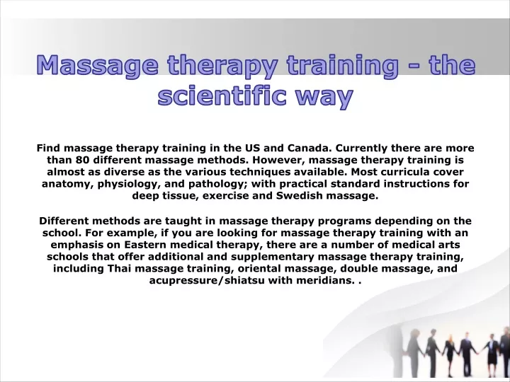 massage therapy training the scientific way find
