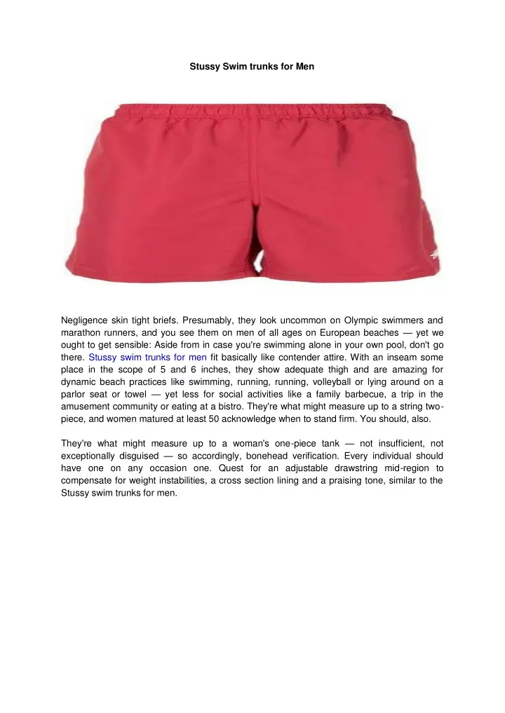 stussy swim trunks for men