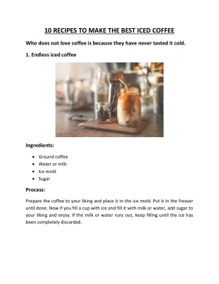 10 RECIPES TO MAKE THE BEST ICED COFFEE