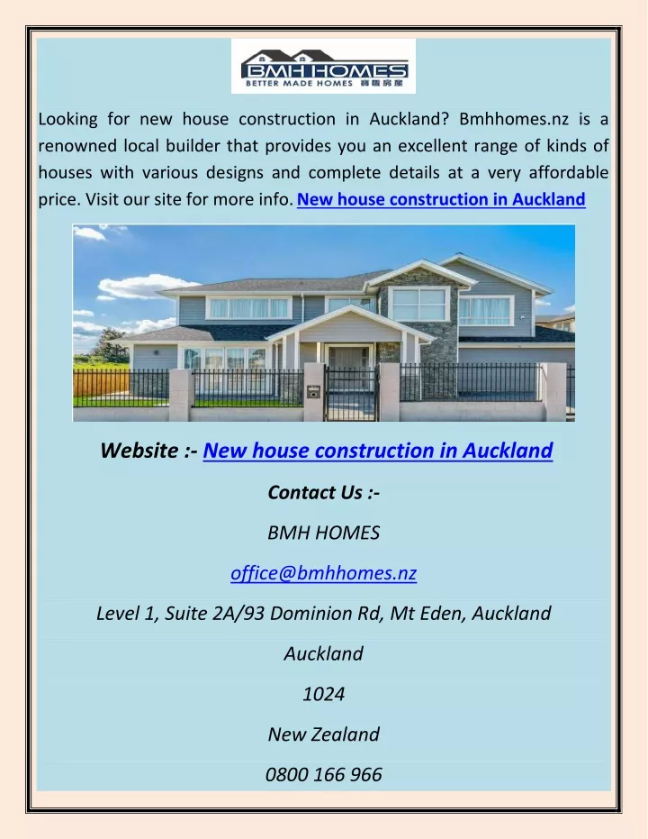 looking for new house construction in auckland