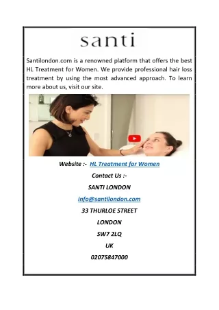 HL Treatment for Women | Santilondon.com
